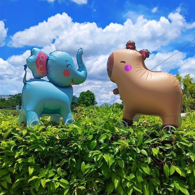 Q版走路带轮子动物立体气球狗卡通儿童生日装饰场景布置户外摆摊