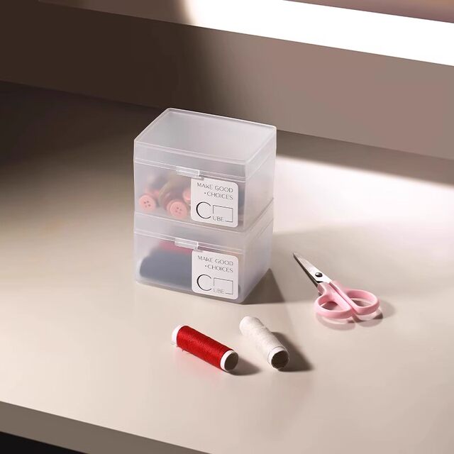Small card storage box transparent small desktop items debris with lid storage box plastic card drawer sorting box