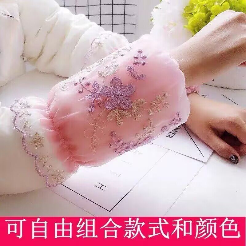秋冬季成人短款蕾丝袖套女厨房工作耐脏羽绒服套袖女学生护袖