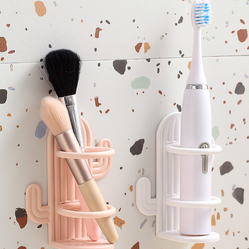 仙人掌卫生间电动牙刷架置物架免打孔壁挂式创意牙膏架浴室收纳架