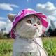 Cute open-eared cat and dog hat, adjustable summer pet outdoor sun protection sun hat, puppy fisherman hat