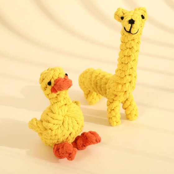 Dog teething toy rope knotted carrot relieves boredom and bite resistance