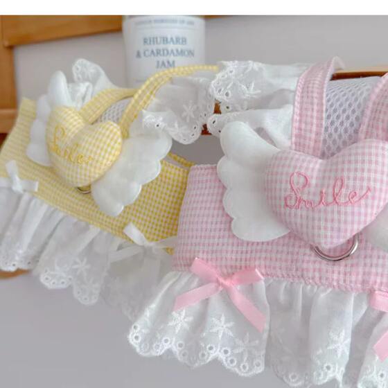 Dog leash thin summer chest and back Maltese puppy skirt pet cat anti-breakaway traction clothes