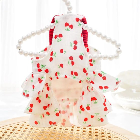 Cute dog clothes spring and summer thin princess suspender skirt Bichon pet cat anti-shedding sun protection tutu skirt