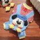 Dog clothes autumn and winter new style bichon bear Teddy Pomeranian cartoon stripes can pull the cat warm four-legged clothes