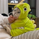 Dog and cat clothes, autumn and winter warm traction dinosaur clothing, warm and thickened pet anti-shedding plus velvet four-legged clothing
