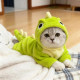 Cat clothes new style flannel with traction buckle plus velvet thickened autumn and winter hooded kitten pet cat four-legged clothes