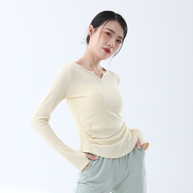 北舞长袖瑜伽服上衣女速干运动t恤跑步健身专业训练2023新款夏 - 图1