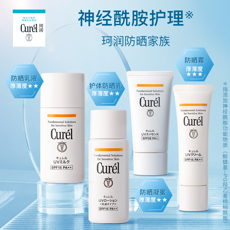 【五一狂欢】curel珂润保湿防晒乳液30ml敏感肌轻薄物理防晒SPF15 - 图2