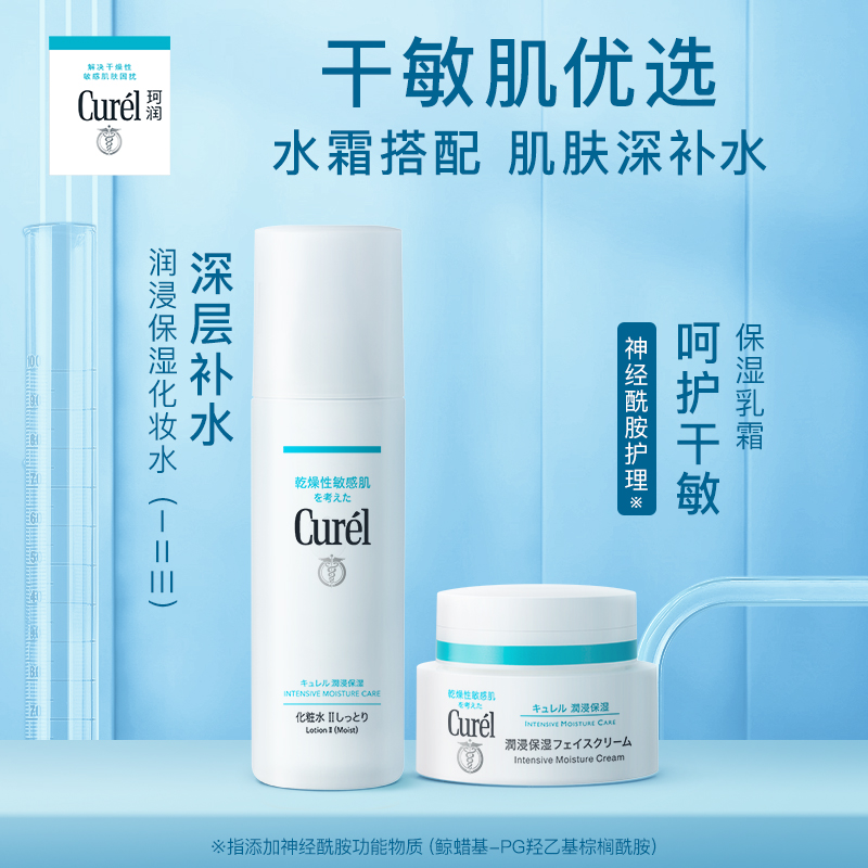 【五一狂欢】curel珂润保湿水霜套装化妆水面霜敏感肌神经酰胺-图1