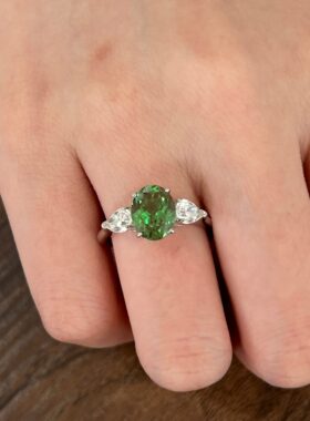 培育莎弗莱S925纯银戒指2.4ct