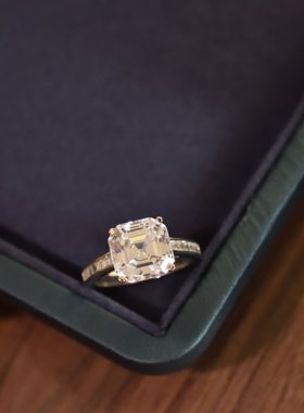 4克拉宝塔阿斯切s925纯银戒指