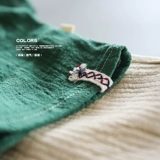 Японская ретро детская хлопковая тонкая футболка, летняя бамбуковая рубашка, из хлопка и льна, короткий рукав