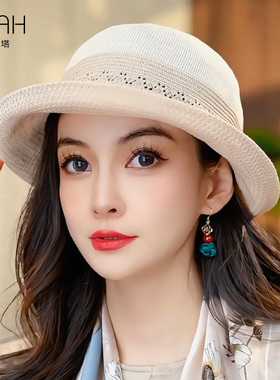 布塔高级感日系卷边竹纤维渔夫帽子女士秋冬时尚百搭气质盆帽礼帽