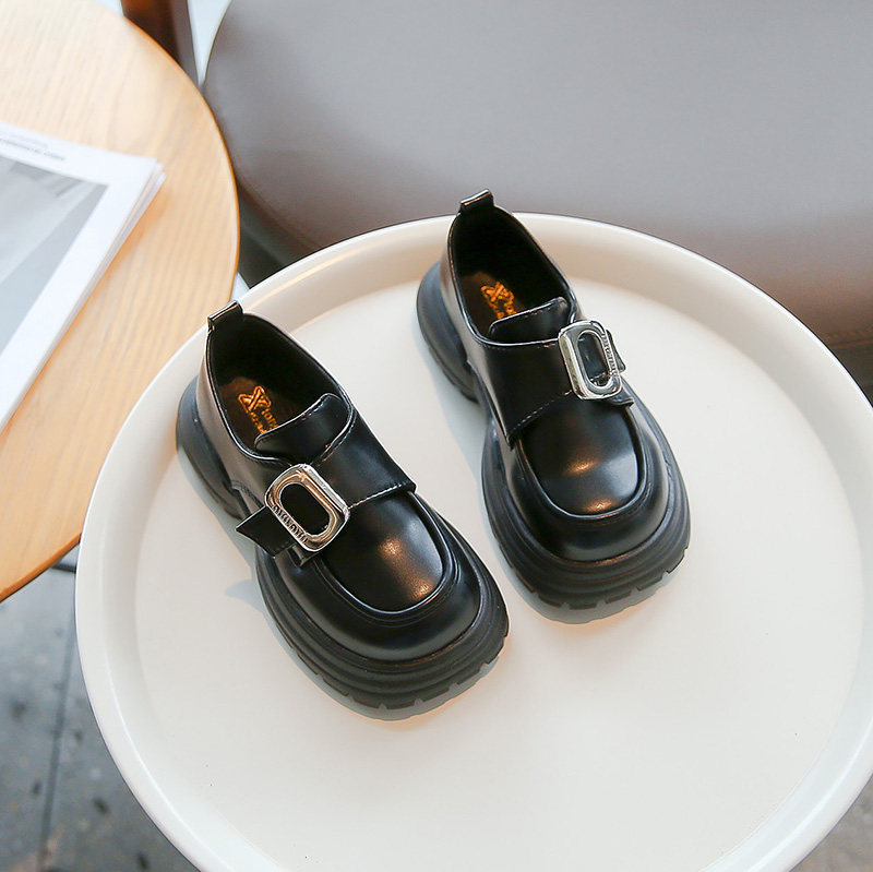 男女童黑色小皮鞋2024春秋新款儿童英伦风休闲单鞋中大童潮乐福鞋,淘宝优惠券,粉丝福利购,淘宝优惠卷