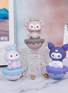 萌宠不倒翁可爱树脂工艺品萌粒客厅装饰品家居库洛米桌面小摆件