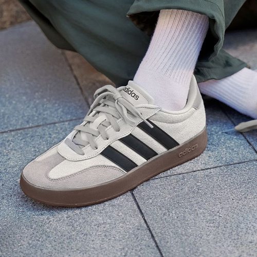 adidas阿迪达斯BARREDA休闲复古百搭德训鞋男女灰休闲板鞋JQ4234 - 图0