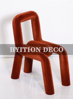 几何网红ins风植绒小椅子摆件