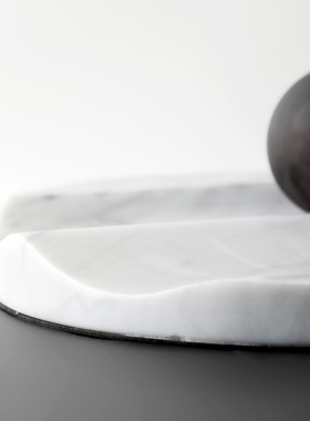 圆形凹凸样板房间几何大理石托盘