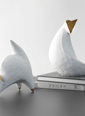 白色老鼠小摆件动物家居装饰