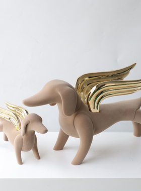 树脂装饰现代电视柜天使狗