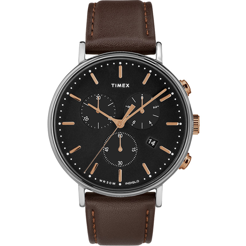 TIMEX/天美时时尚休闲皮带手表简约经典夜光石英男表TW2T11500