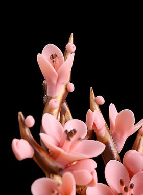 陶瓷牡丹瓷花客厅摆件代代有钱