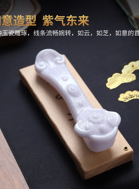 东方泥土冰种玉瓷《平安如意》花瓶礼盒套装摆件茶室客厅高级礼品