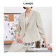 LANDI cloud ສີຂາວ pleated ຊຸດແອວແຂນສາມສ່ວນສີ່