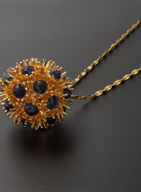 欧美设计师蓝色长项链