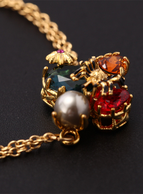 【UR CHOICE】法国LES花园系列深宝石蓝色灰色珍珠婉约手链