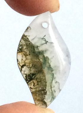 天然水草玛瑙象形锁骨链小挂坠