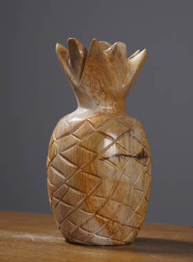 木化石手工雕刻菠萝摆件