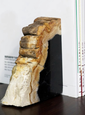 木化石书立书柜摆件博古架装饰品