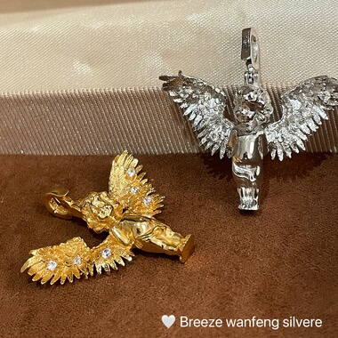 S925纯银丘比特小天使意大利精工吊坠高档精致高级感小众设计感