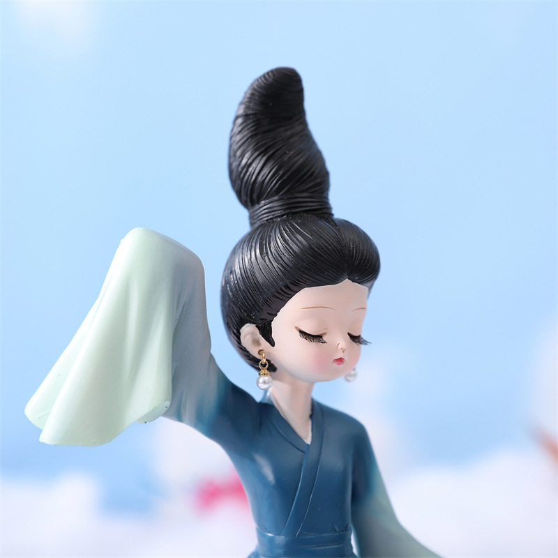 送女孩国潮新古风只此青绿卡通创意复古礼品手办模型装饰品小摆件 - 图1