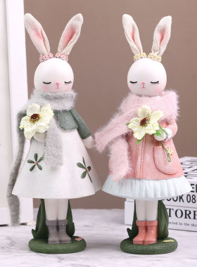 可爱兔子摆件装饰品兔年创意