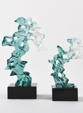 现代简约侘寂风太湖石雕塑摆件