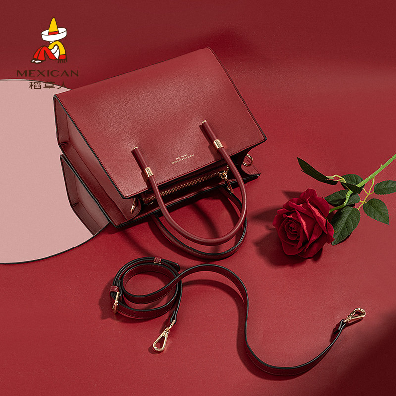 稻草人红色新娘结婚2021新款小包包 稻草人优客女士包袋