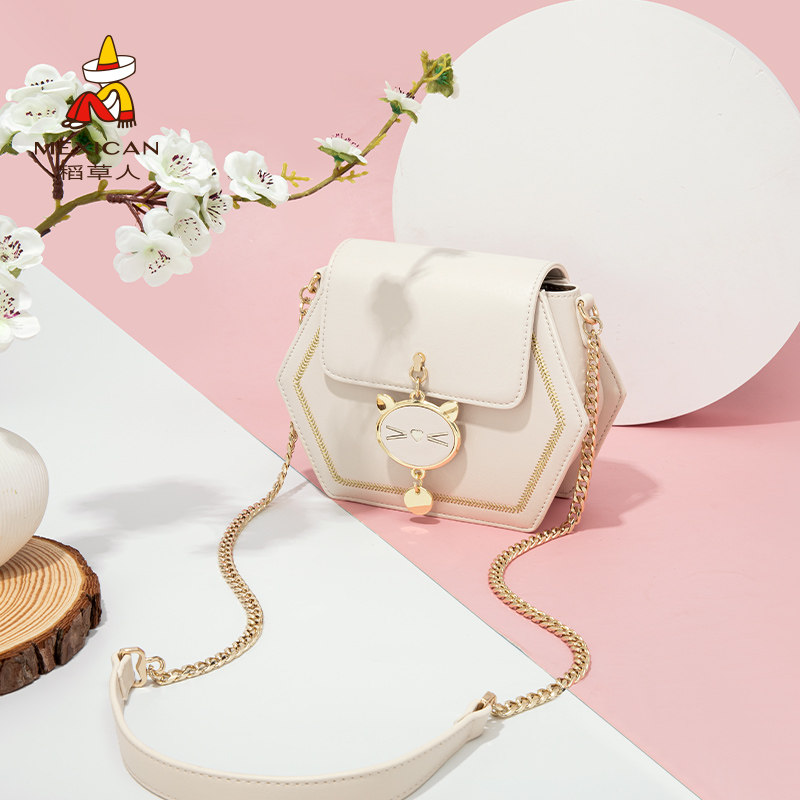 稻草人情人节礼物送女友2021斜挎包 稻草人优客女士包袋