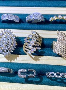 女铜韩版微镶锆石戒指