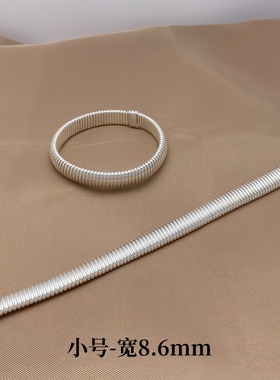 925纯银竖纹宽手镯欧美个性