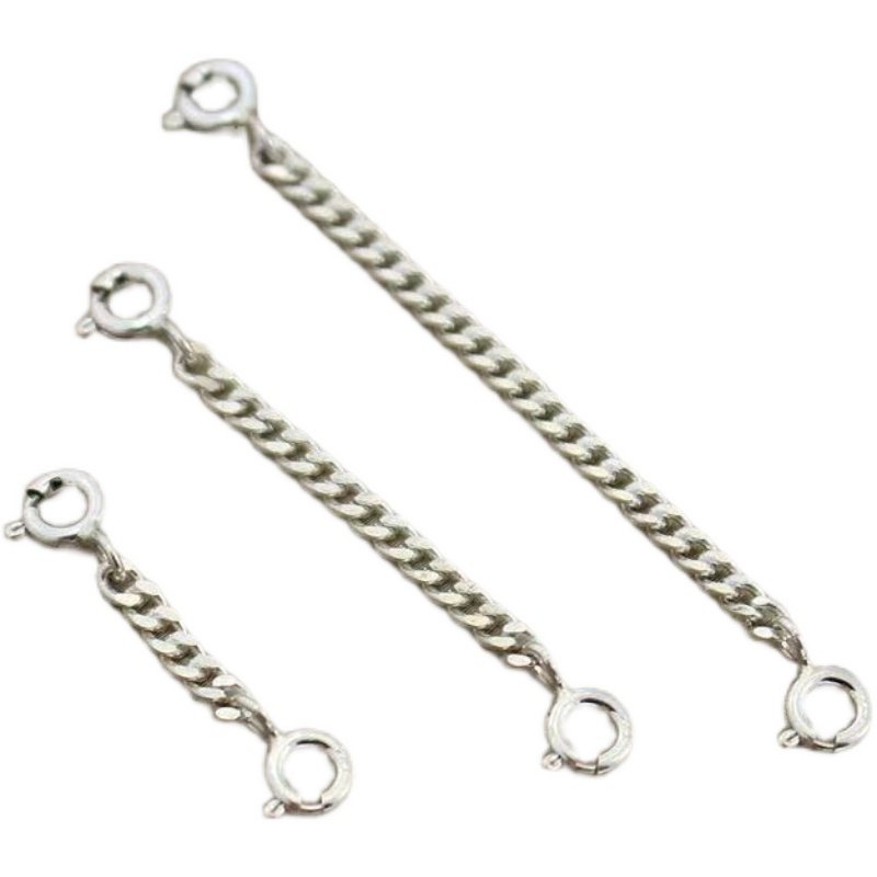 925纯银项链延长链双扣加长安全链保险链镀黄金色侧身马鞭链2.5mm,淘宝优惠券,粉丝福利购,淘宝优惠卷