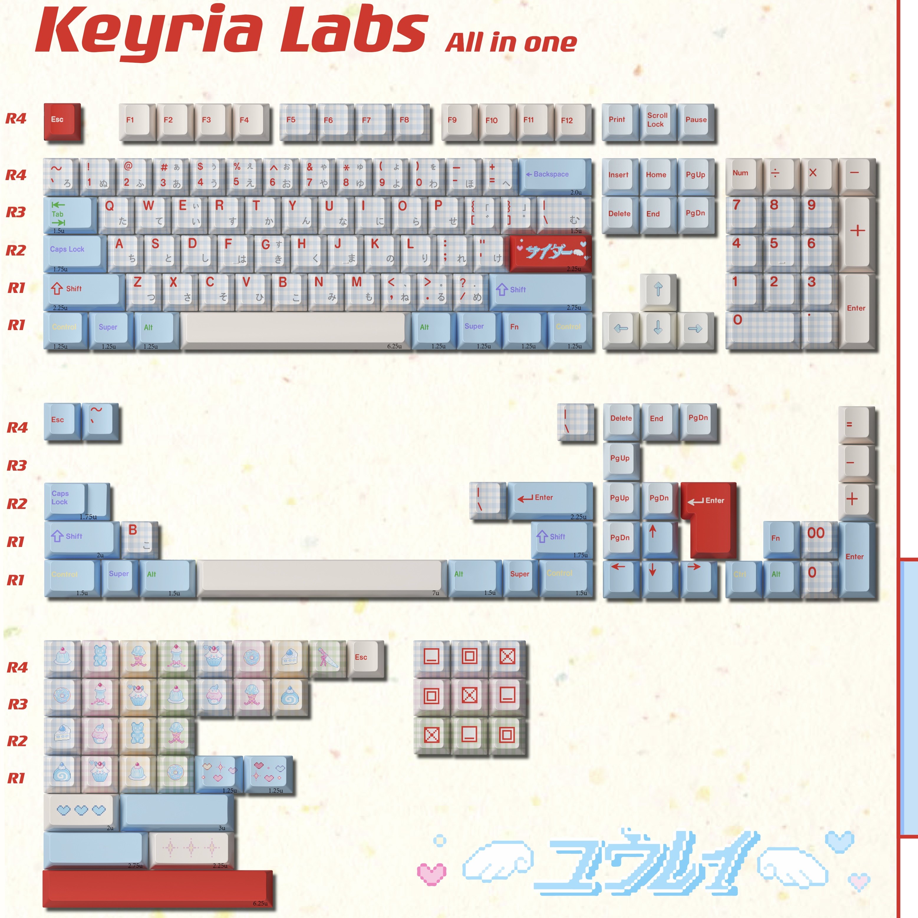KeyriaLabs/像素甜品奶油苏打/PBT五面热升华键帽,淘宝优惠券,粉丝福利购,淘宝优惠卷