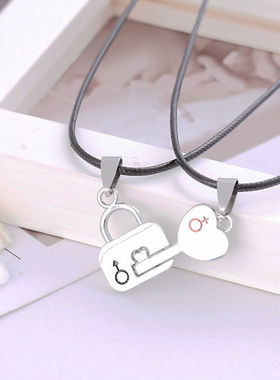 小众设计男女情侣款项链一对