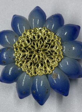 琉璃荷花三层半成品】上下留孔】可摆可挂】手工花轻奢简约时尚