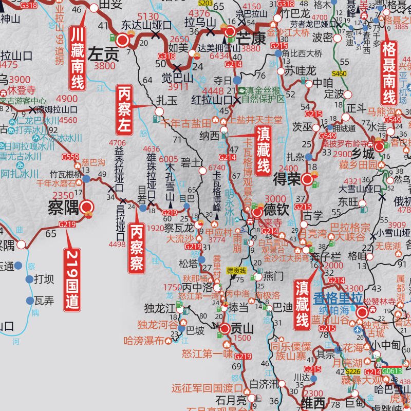 2024川藏线318国道219阿里216滇青藏丙察川西部自驾旅游攻略地图-图2