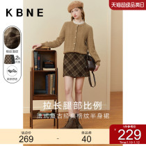 Half Body Dress Woman Plaid Bag Hip Skirt kbne2023 Autumn Winter New Merald Little Sub College Wind A dresses