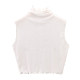 ຕາຫນ່າງ lace sleeveless turtleneck ກັບເສື້ອ bottoming ສີແຂງ