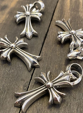 泰银十字架水滴朋克痞帅男士项链